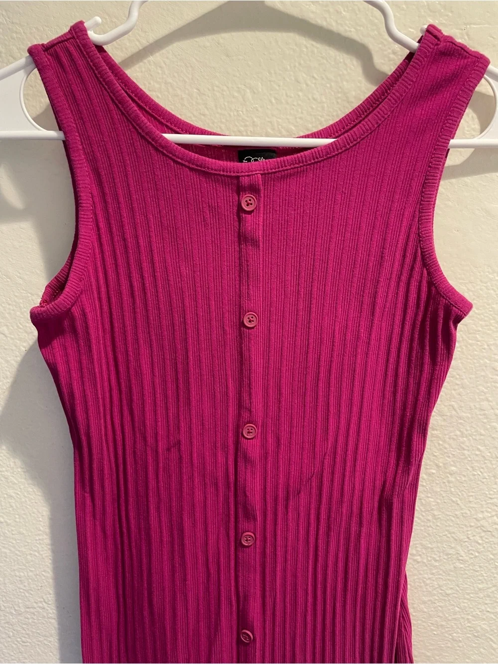 🌸Art Class Girls XL 14/16 Fuchsia Ribbed Button Tank Dress